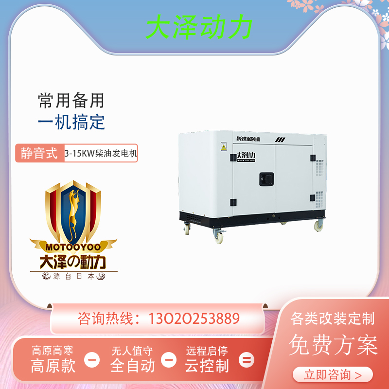 12KW静音柴油发电机 大泽动力TO16000ET