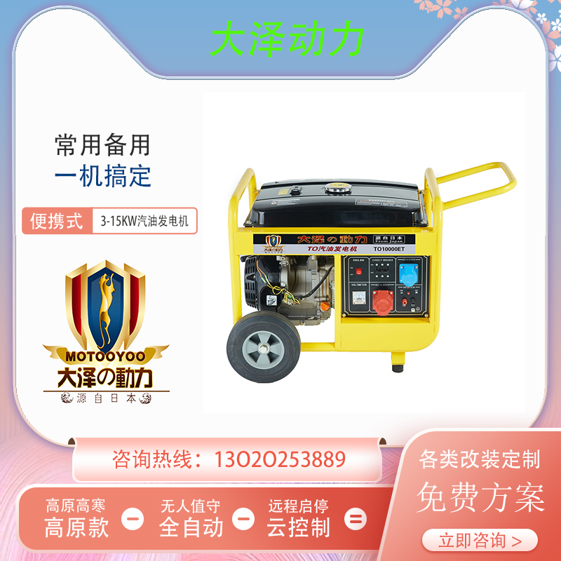 5KW汽油发电机 大泽动力TO6500ET