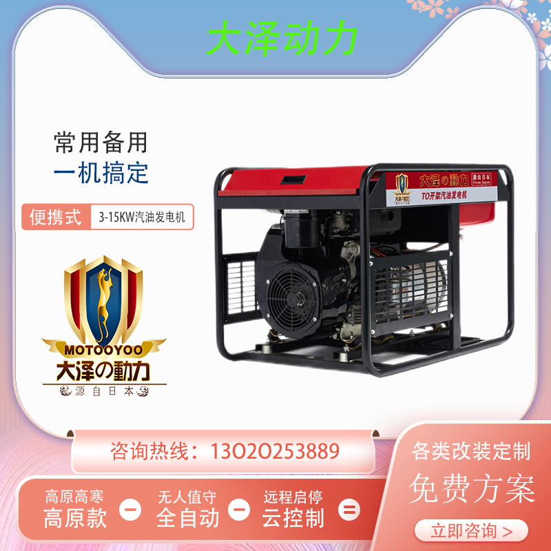 小型便携式10KW汽油发电机TO11000ET-G大泽动力
