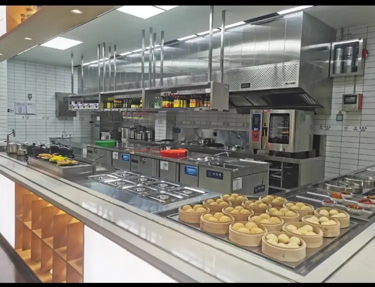 双层中央厨房设备商用电磁炉不锈钢厨房设备商用德玛仕农村酒店厨