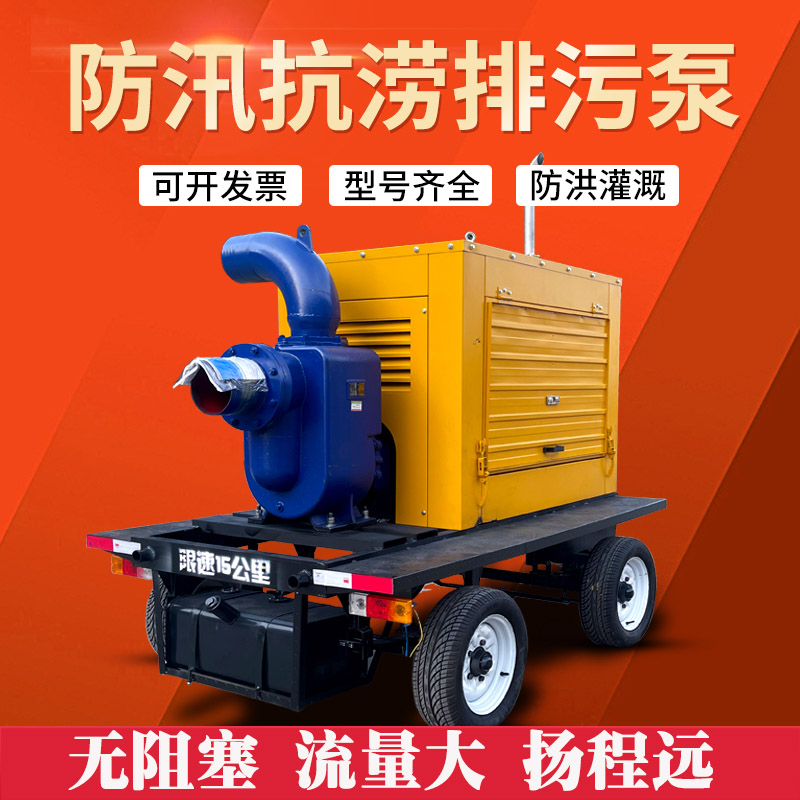 移动式水泵柴油机水泵机组 扬程大流量 市政抗洪防汛排涝应急泵车
