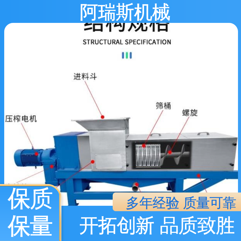 新乡厂家 泔水食堂剩饭菜加工处理生产线 无轴单双螺旋式压榨机