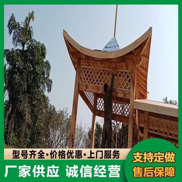 六角亭 古建凉亭 庭院凉 实木仿古长廊源头厂家