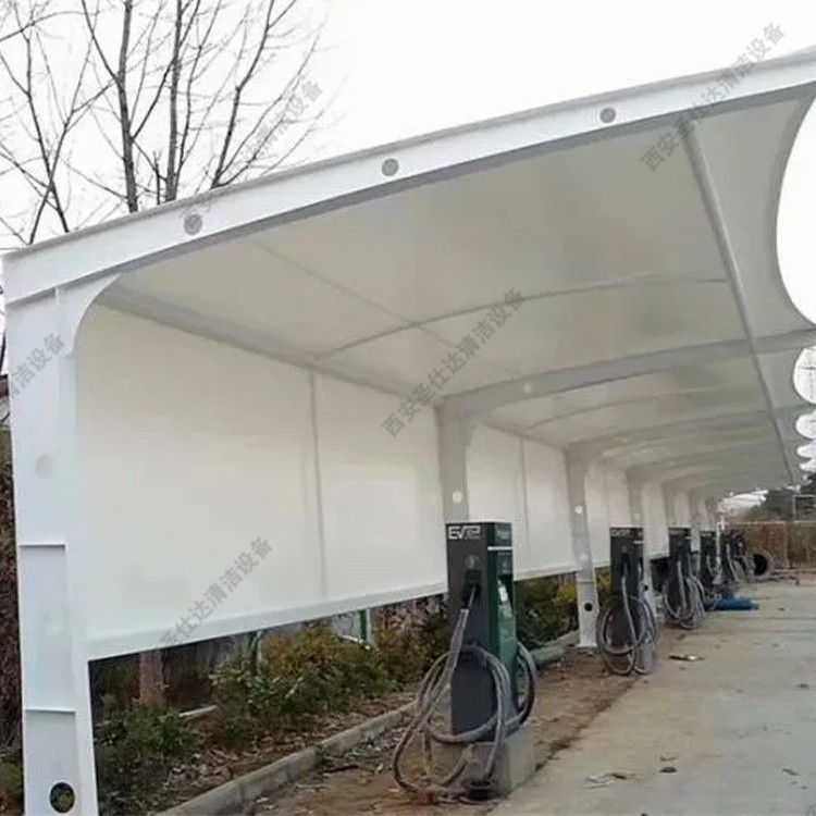 膜结构停车棚,高强度膜材 + 灵活布局,停车新选择