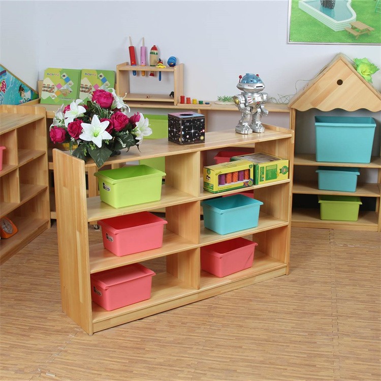 幼儿园实木家具生产厂家儿童桌子椅子玩教具柜装备一体化