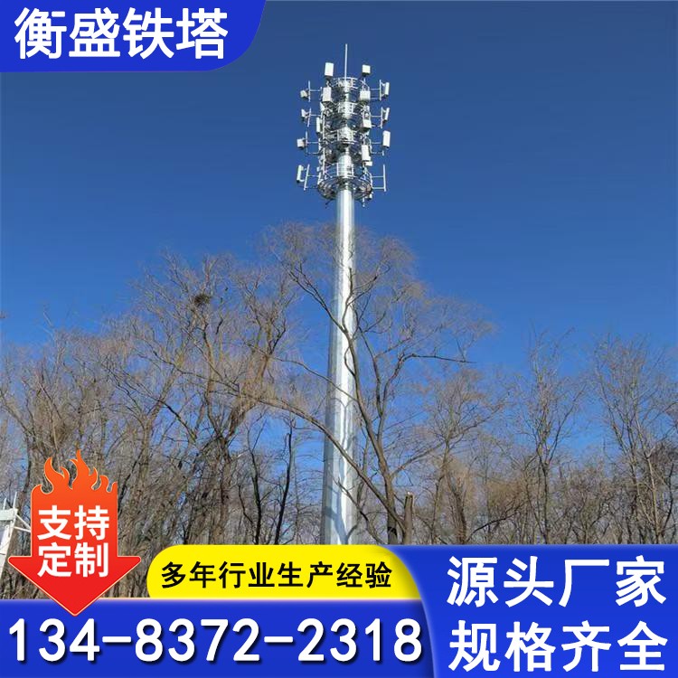 单管塔 通讯塔 钢管通信塔杆 单管通信塔厂家 加工定制