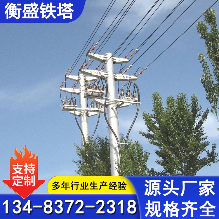 35KV双回路钢管杆 电力钢杆 电力铁塔 电力打桩施工 施工效率高