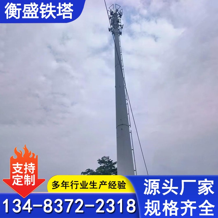 不锈钢 单管塔 35米管避雷独管塔 电力塔 单管通讯塔加工生产定制