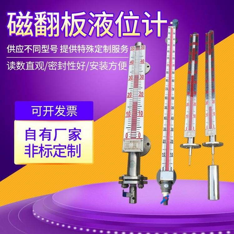 磁翻板液位计侧装液位报警 测量显示
