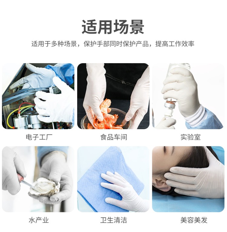 现货 CAM②L 白丁手套 丁腈材质无粉 医疗美容行业适用