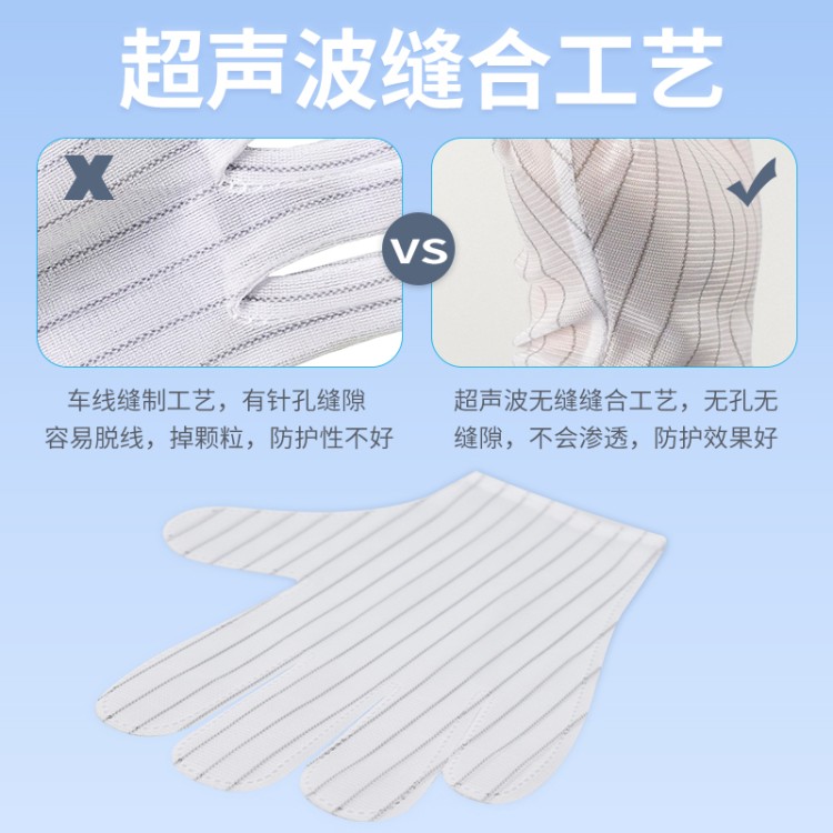 厂家直供防静电点塑手套 防滑颗粒设计 无尘洁净 支持定制规格