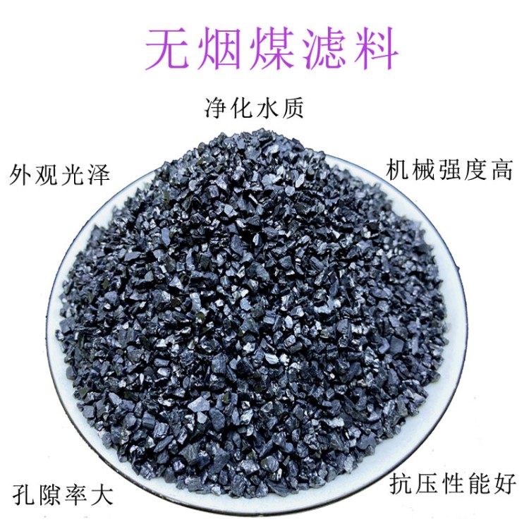 无烟煤滤料纯水污水滤池滤罐用85固含量电厂过滤填充填料水洗滤料