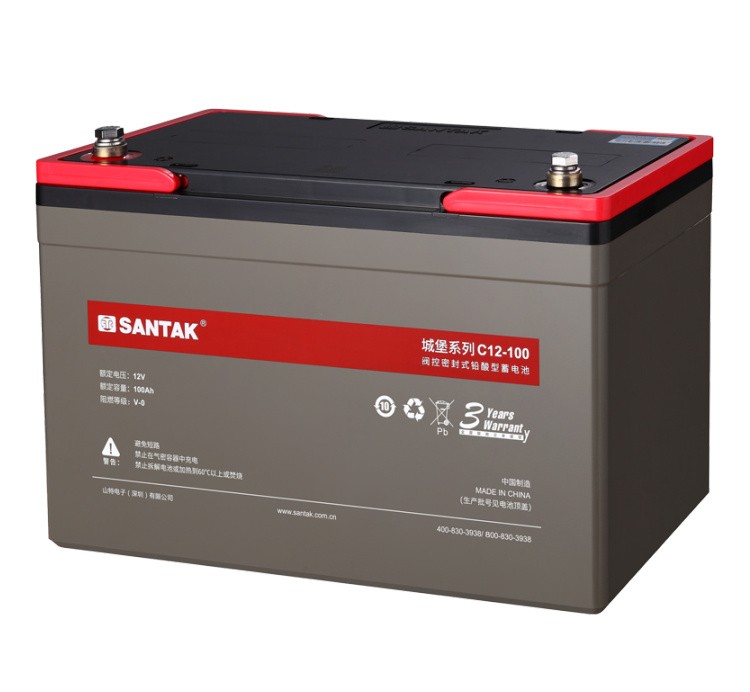 山特蓄电池C12-100 12V100AH铅酸免维护 机房稳压续航