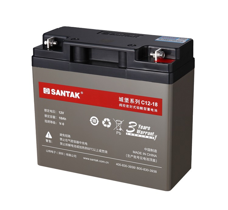 山特蓄电池12V18AH C12-18铅酸免维护 直流屏应急照明专用