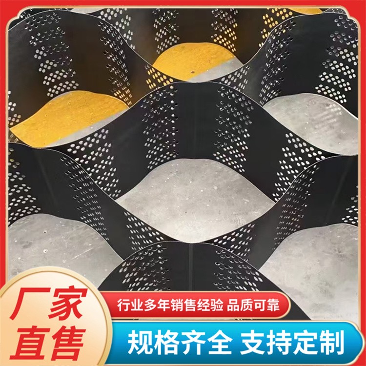 河道护坡路基加强蜂巢网 植草绿化打孔伸缩高强土工格室