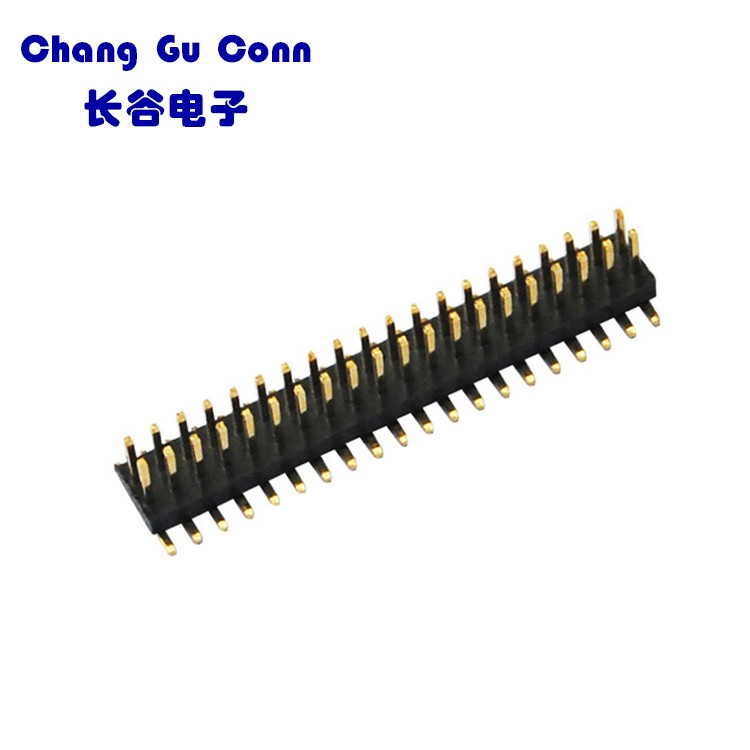 2.54间距彩色排针 圆孔单排母座 间距2.54MM 1*40P
