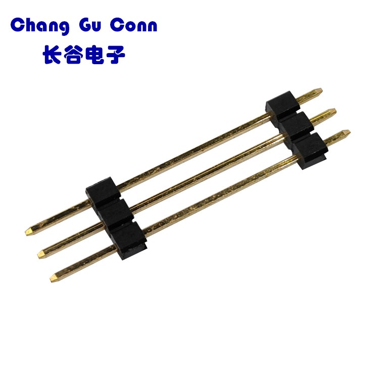 圆孔排针 通常由圆形金属头和长细的引脚组成