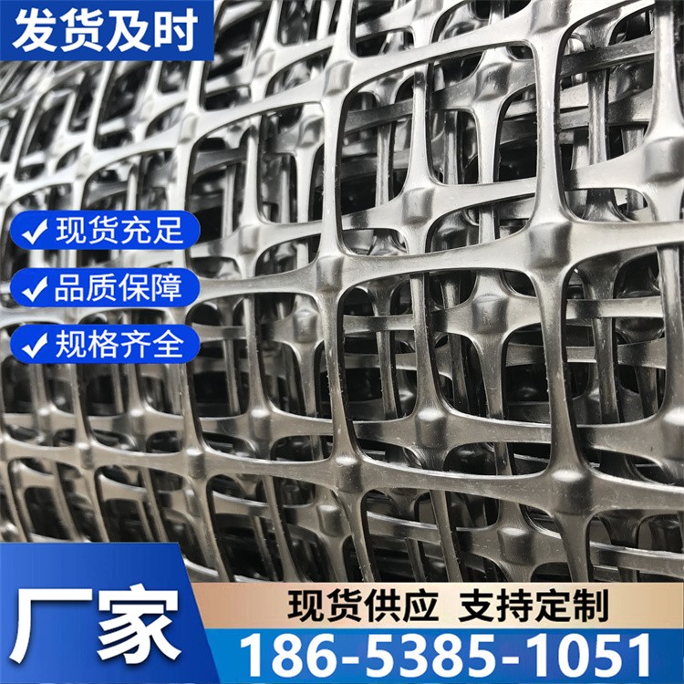 塑料双向拉伸土工格栅 路基稳固植草护坡用 养殖护栏网 耐久性好