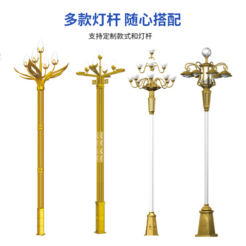 中华灯玉兰灯庭院灯路灯杆直杆户外亚克力灯罩高杆灯 led路灯灯头