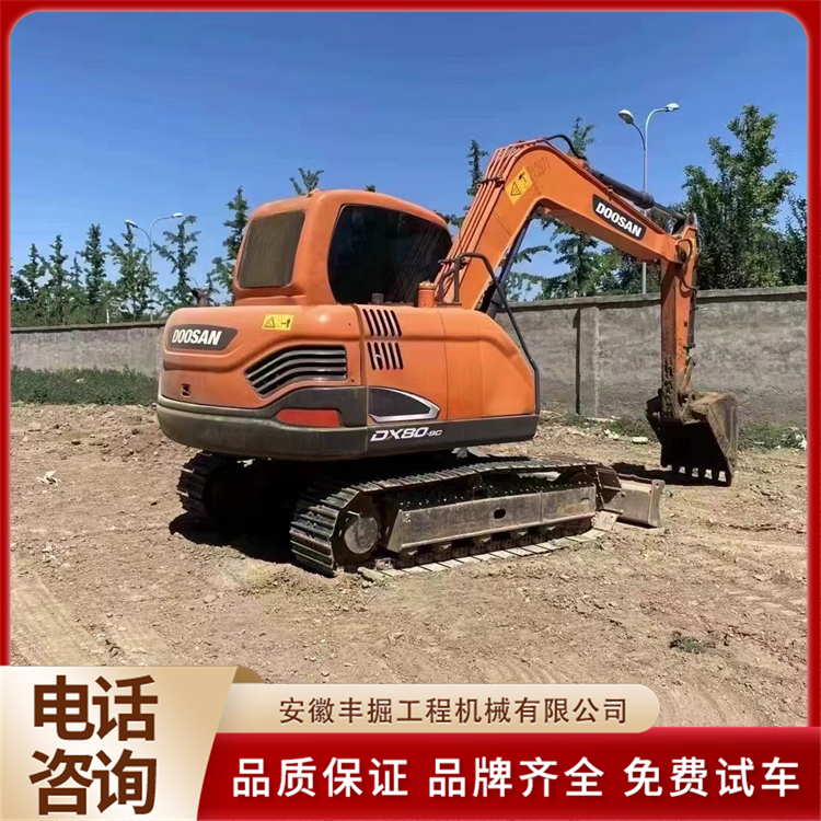 二手斗山DX80挖掘机 园区整改破碎挖机 三大件干爽利落 丰掘