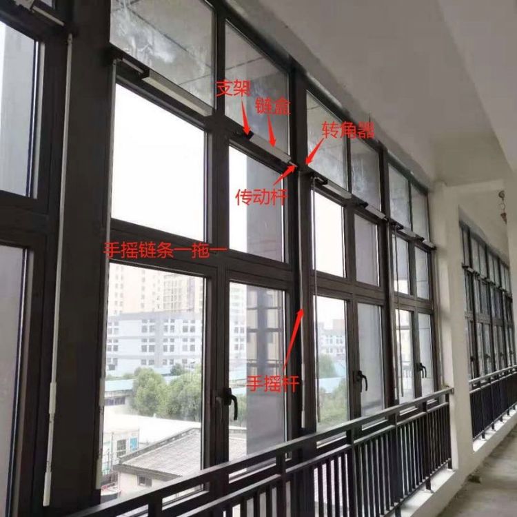 厂家直供手摇链条式开窗器消防联动开启窗户智能开关窗器联排开启