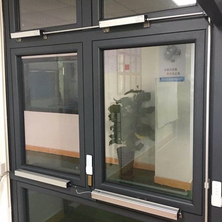 手动上悬窗链条式开窗器下悬窗多窗联动开窗装置消防开启70度