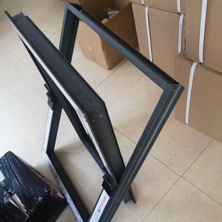 定制电动手动铝合金中悬窗高窗多扇联动开启关闭消防排烟窗开启