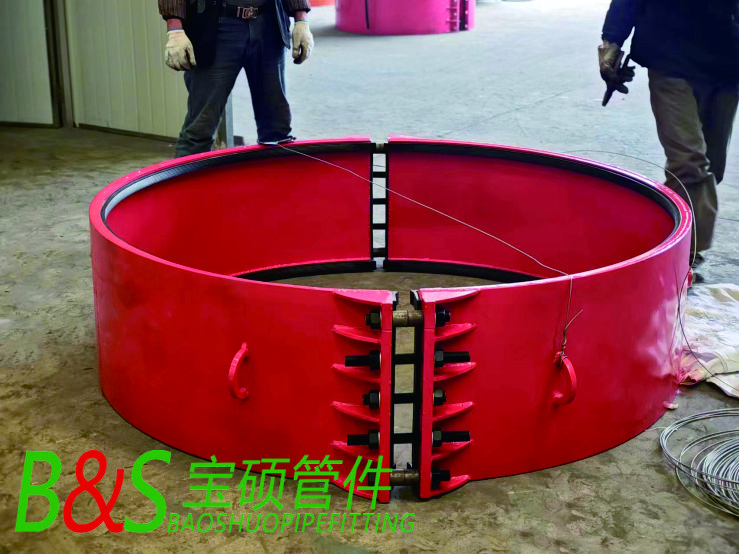 DN1600x500铸铁哈夫节抢修堵管卡Q235碳钢焊制堵漏抱箍
