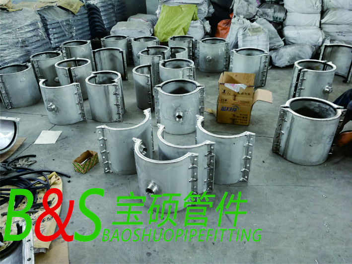 316L 304不锈钢管开边修补器 耐腐蚀弯头抢修节宝硕焊制抱箍6mm板材