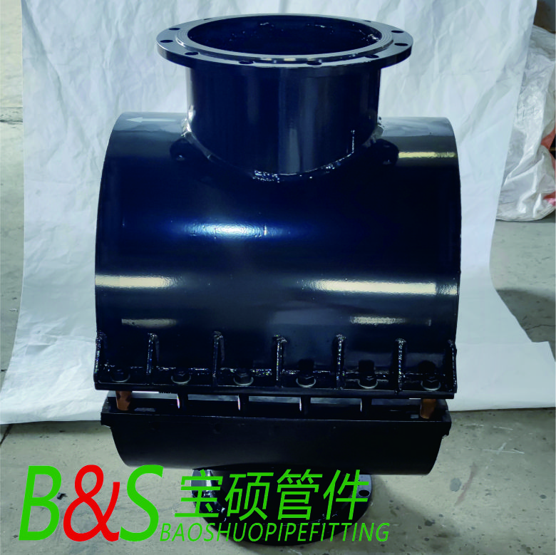 PE管四通法兰增接口 管道分水开支管抱箍管卡带压开孔管箍