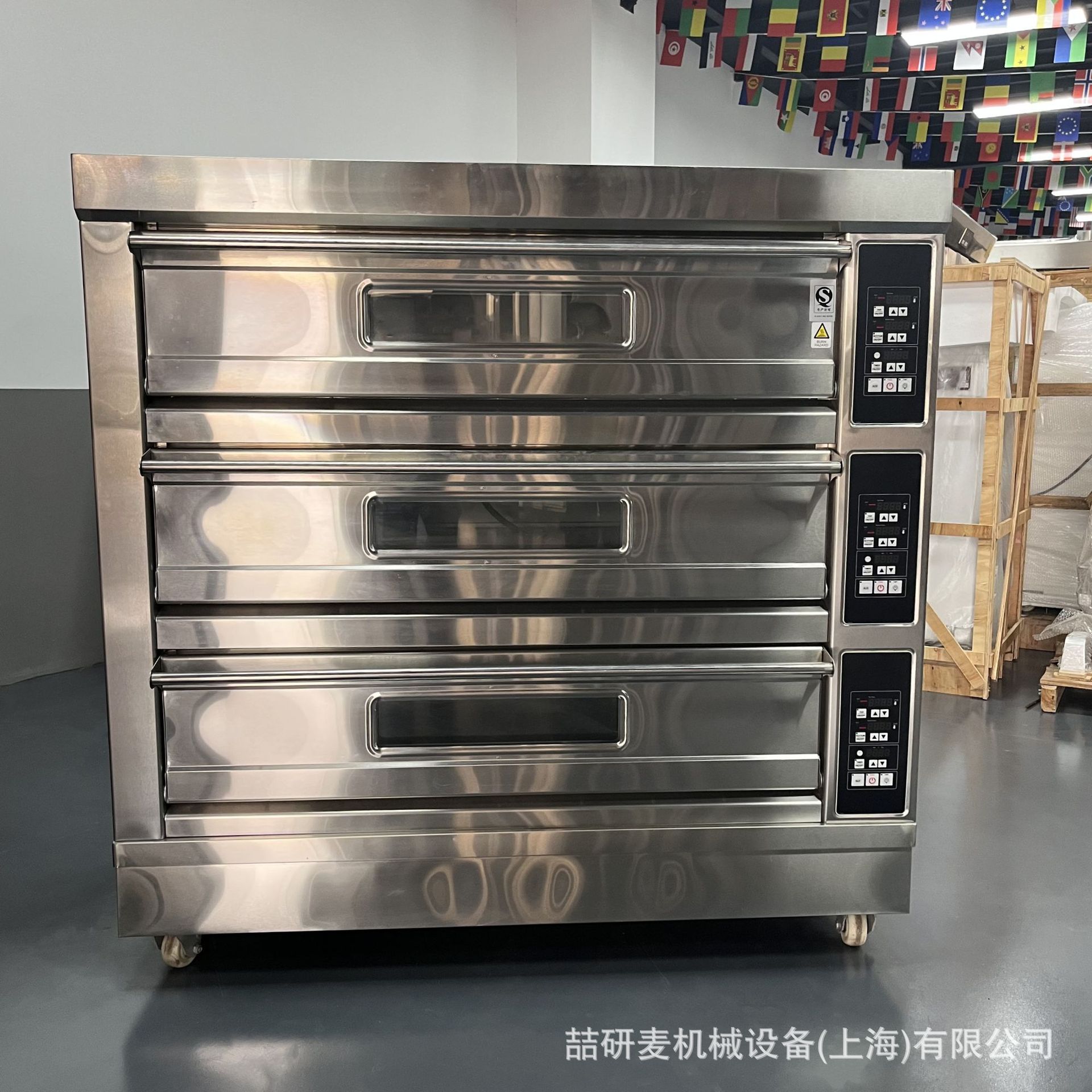 喆研麦三门烤箱 三层六盘九盘十二盘电脑版电烤箱 大型面包烘烤箱