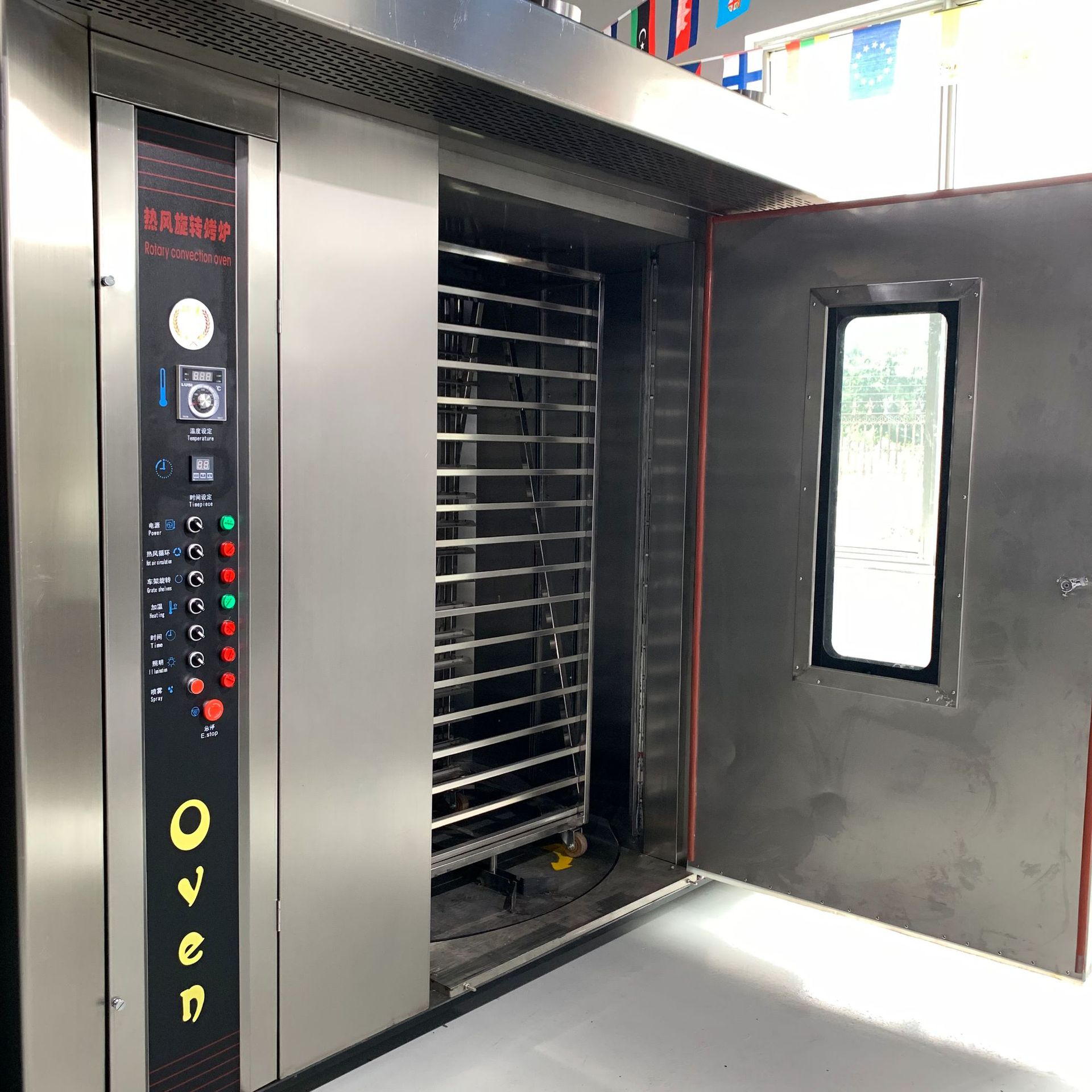 旋转式热风面包糕点月饼烤箱 32盆电热风炉 64盆72盆液化气烤炉