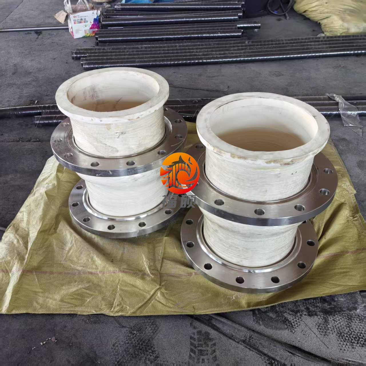 福硕 白色硅胶软连接 硅橡胶软接头 法兰连接管道减震器