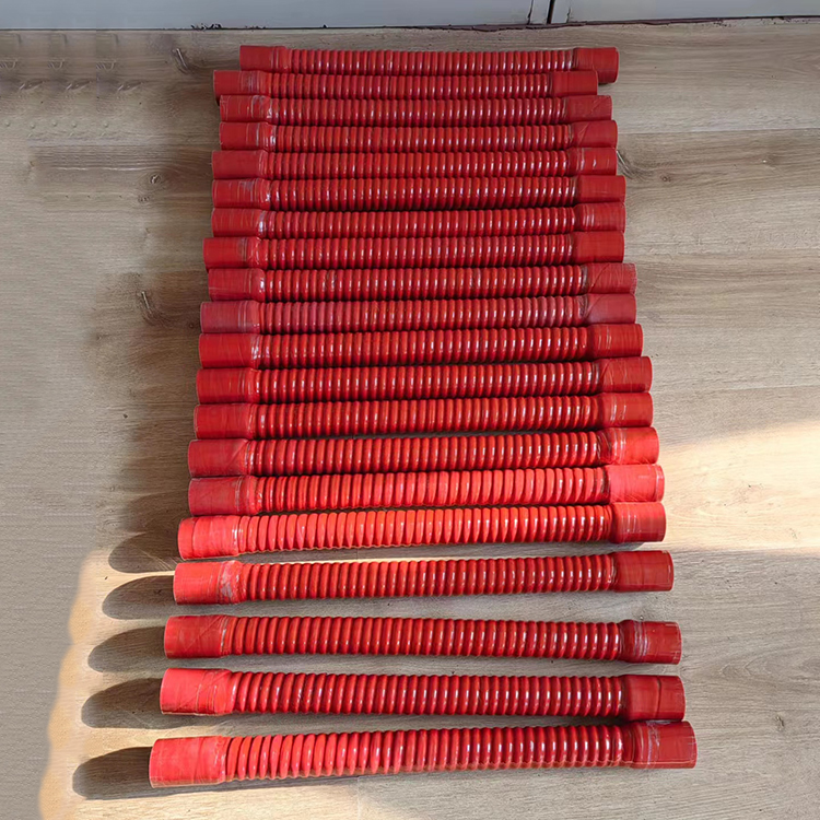 抗老化伸缩波纹软连接福硕防腐红色硅胶伸缩管