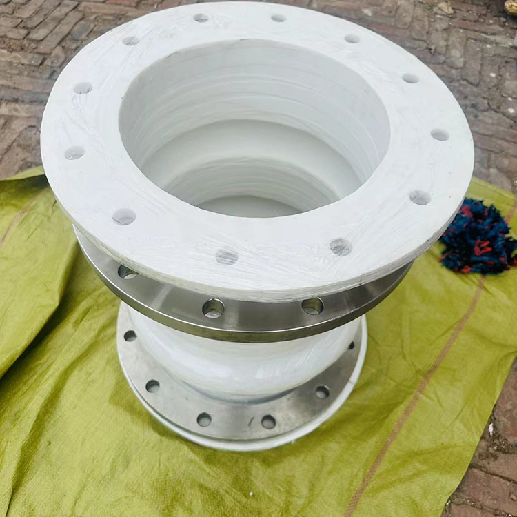 白色法兰避震喉福硕挠性减震硅胶软连接膨胀节