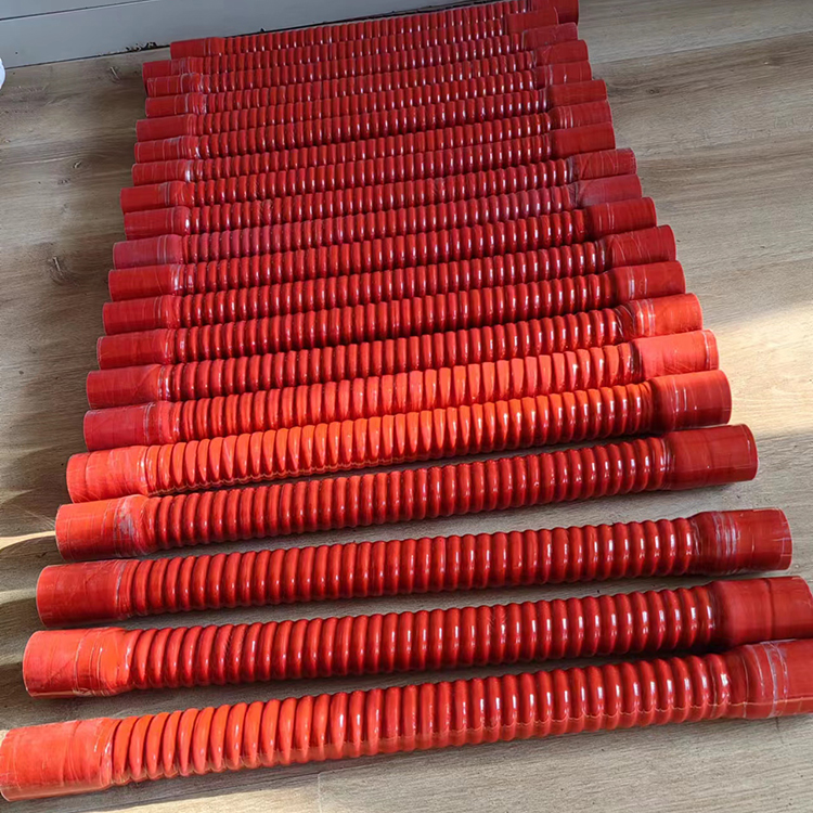 红色硅胶波纹伸缩软连接福硕硅橡胶防尘伸缩套橡胶管