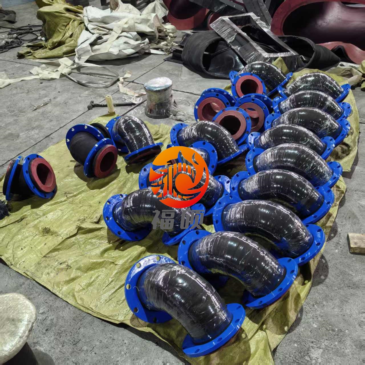 90度硅橡胶弯头 福硕定制 法兰连接硅胶直角接头