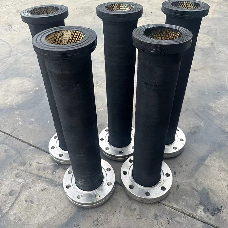 法兰连接防腐陶瓷橡胶管福硕内衬复合陶瓷胶管