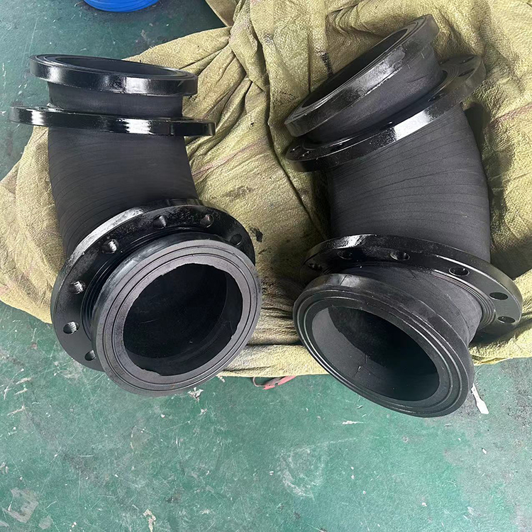 福硕橡塑定制 带法兰橡胶弯头 大口径橡 胶弯管接头