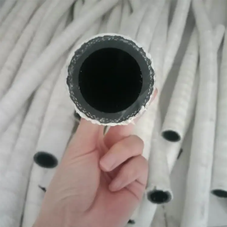 石棉橡胶管 白色玻璃纤维阻燃 输水冷却软管 外包阻燃棉钢丝橡胶软管