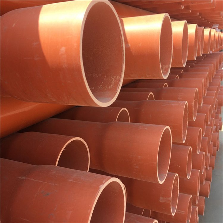 扩口pvc线管 CPVC电力电缆套管 埋地 橘黄色 电力工程穿线管