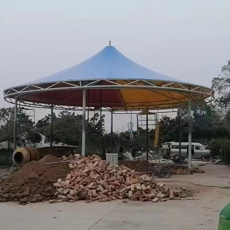 安装景区公园膜结构车篷 冒顶型汽车停车棚 小区户外用