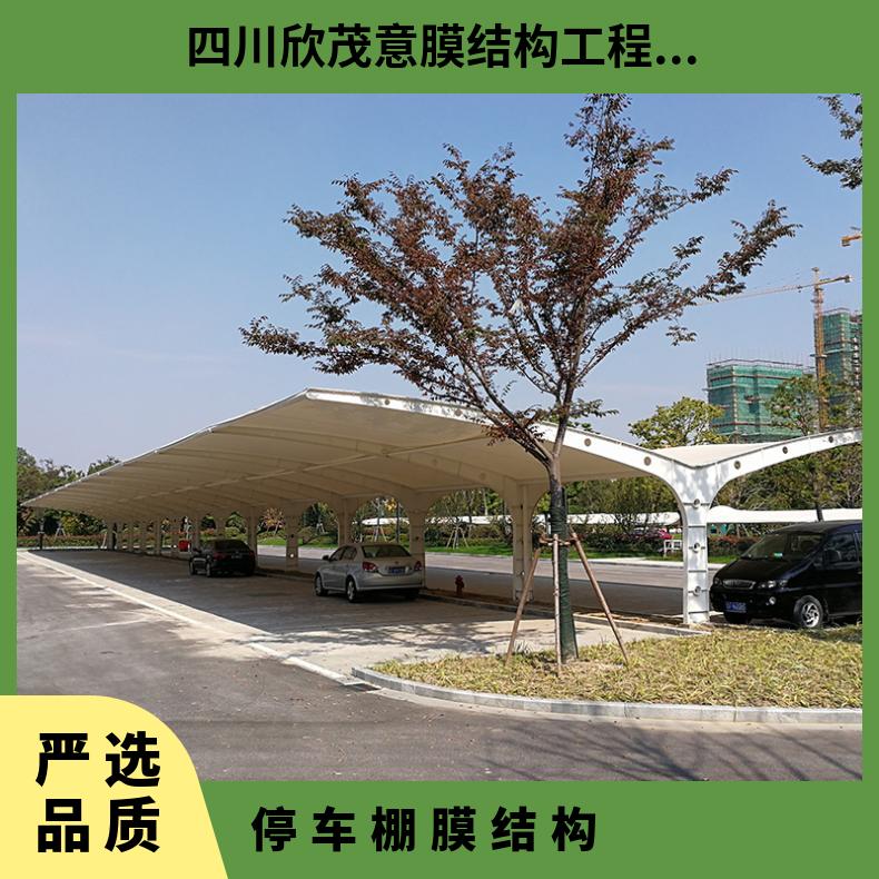 展览馆电动车车棚膜结构厂家 公司简约美观抗击性好 耐老化