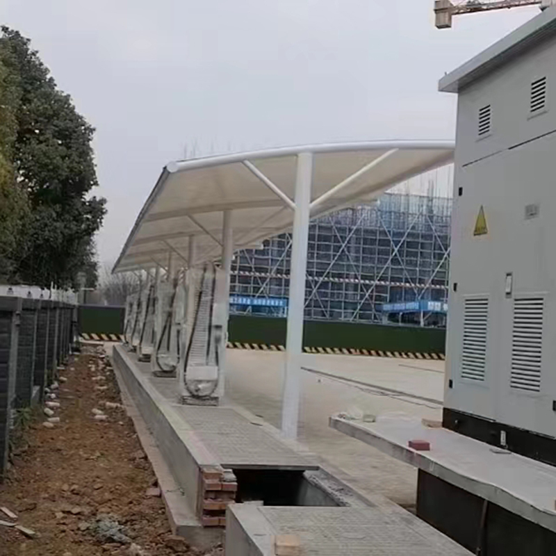 城市道路路口户外人行道挡雨棚遮阳棚十字路口非机动车道遮阳篷