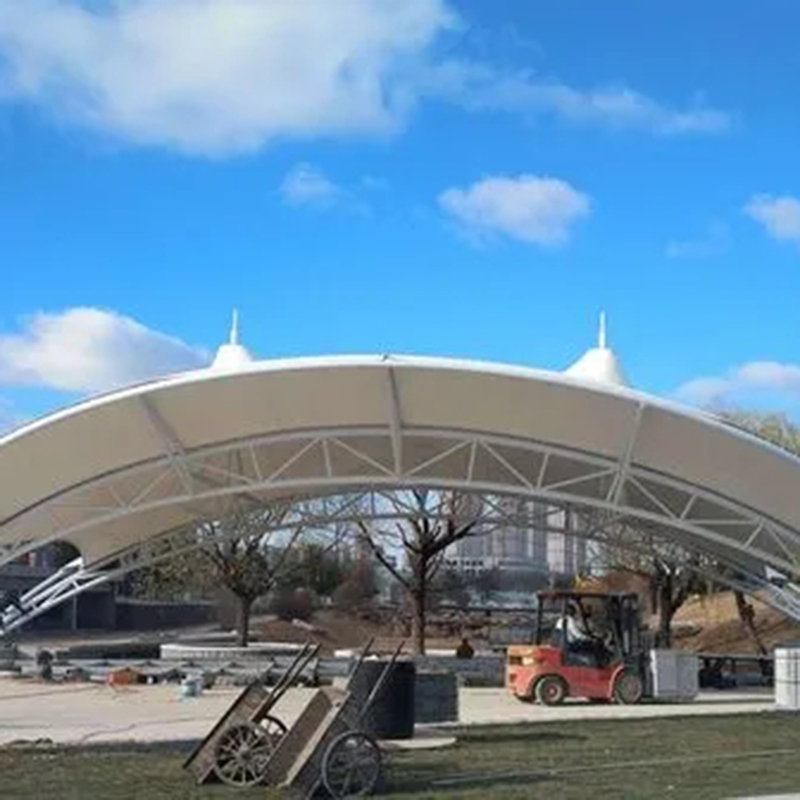 景观蓬张拉膜 小区充电桩遮阳蓬包工包料 户外篷