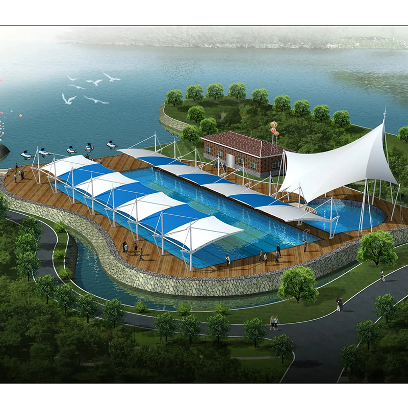 学校操场体育场膜结构工程 看台蓬 张拉膜遮阳蓬雨棚