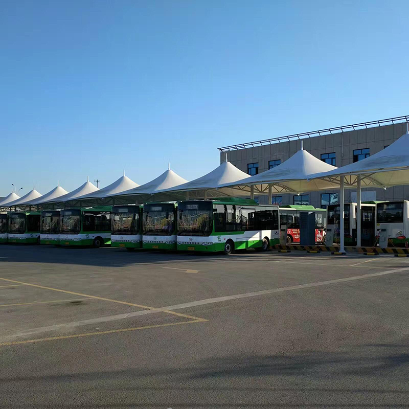 7字形停车棚 合抱车棚单边停车位户外社区单位车库门口遮阳棚