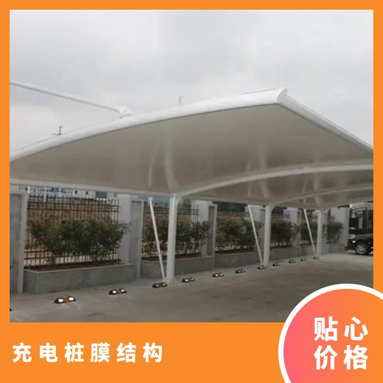 新能源T字形充电桩张拉膜结构简约环保遮风挡雨设计/安装一体