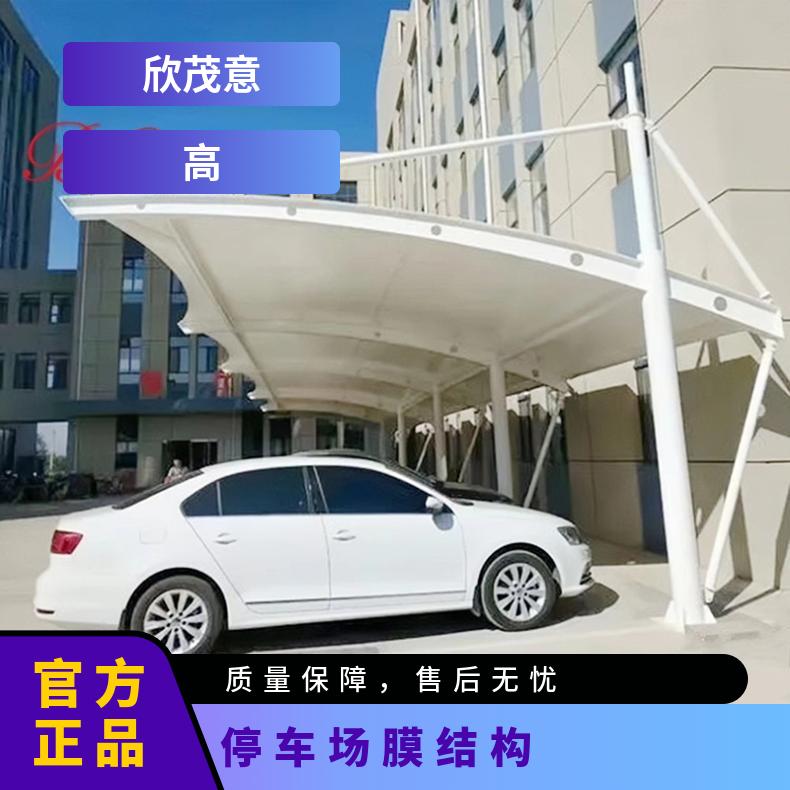 小区停车场膜结构安装单挑双挑吊杆式加固框架 抗冲击性好风格多