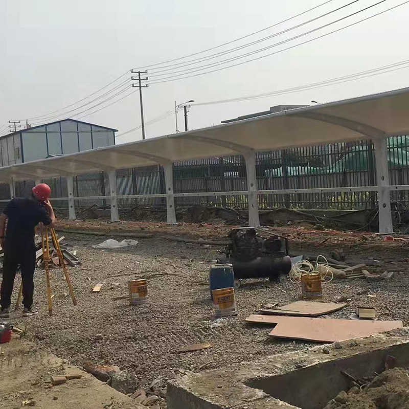 小区车棚膜结构 欣茂意眉 山遮阳棚膜结构详细参数